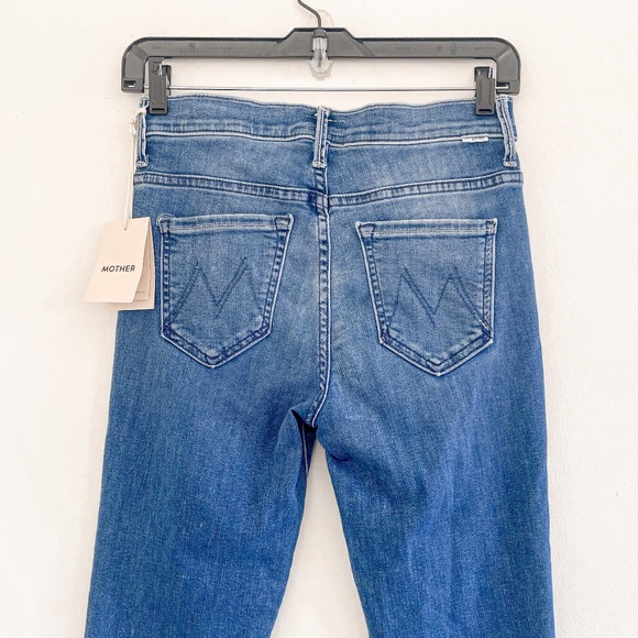 Mother The Insider Crop Step Fray Jeans in Sorry I'm Staring 25 NWT - Picture 8 of 11
